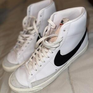 Nike White and Black High-Top Sneakers
